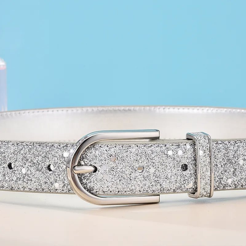 (Buy 1 Get 1) Women Chic Glitter Solid Color PU Belt