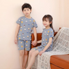 Children Kids Baby Fashion Girls Boys Basic Casual Short Sleeve Cartoon Print Top And Shorts 2pcs Set