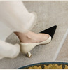 Women Fashion Sexy Color Block Pointed Toe Pumps