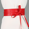 Women Fashion Solid Color Wide Leather Bowknot Tight Waistband For Dress
