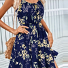 Women Elegant Pullover Vacation Floral Printing Sleeveless Spaghetti Strap Dress