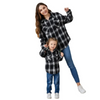 Family Matching Mother And Daughter Plaid Long-Sleeved Lapel Casual Shacket Blouse