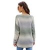 Women Fashion Gradient Color Pullover Long Sleeve Loose Knitted Sweater