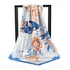 (Buy 1 Get 2) 90*90Cm Women'S Fashion Floral Print Square Scarf