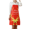 (Buy 1 Get 1) Christmas Print Santa Elk Kitchen Apron Tableware