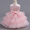 Kids Baby Girls Summer Fashion Party Cute Sweet Solid Color Bow Pleated Sleeveless Mesh Party Tutu Dress