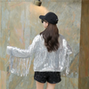 Women Tassel Sequin Jacket Winter New Year Christmas Party Sequin Coat