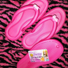 Women Fashion Cute Y2K Heart Pink Letter EVA Thong Slippers