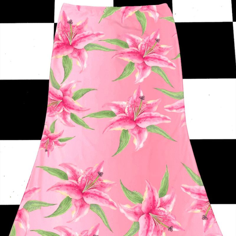 Women Sexy Lily Floral Printing Slim Skirt