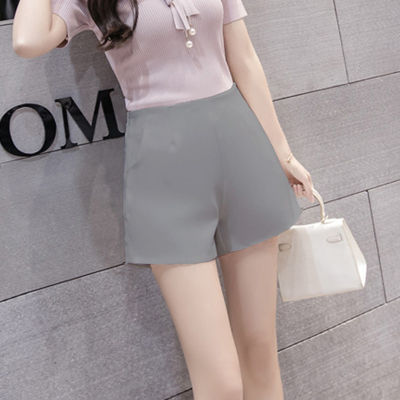 Women Fashion Casual Loose High-Waist Wide Leg Shorts