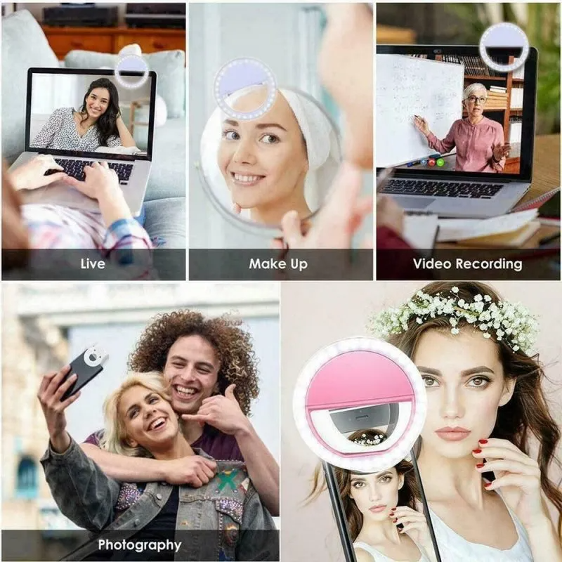 (Buy 1 Get 2) Mobile Phone Selfie Fill Light USB Rechargeable Circular LED Light