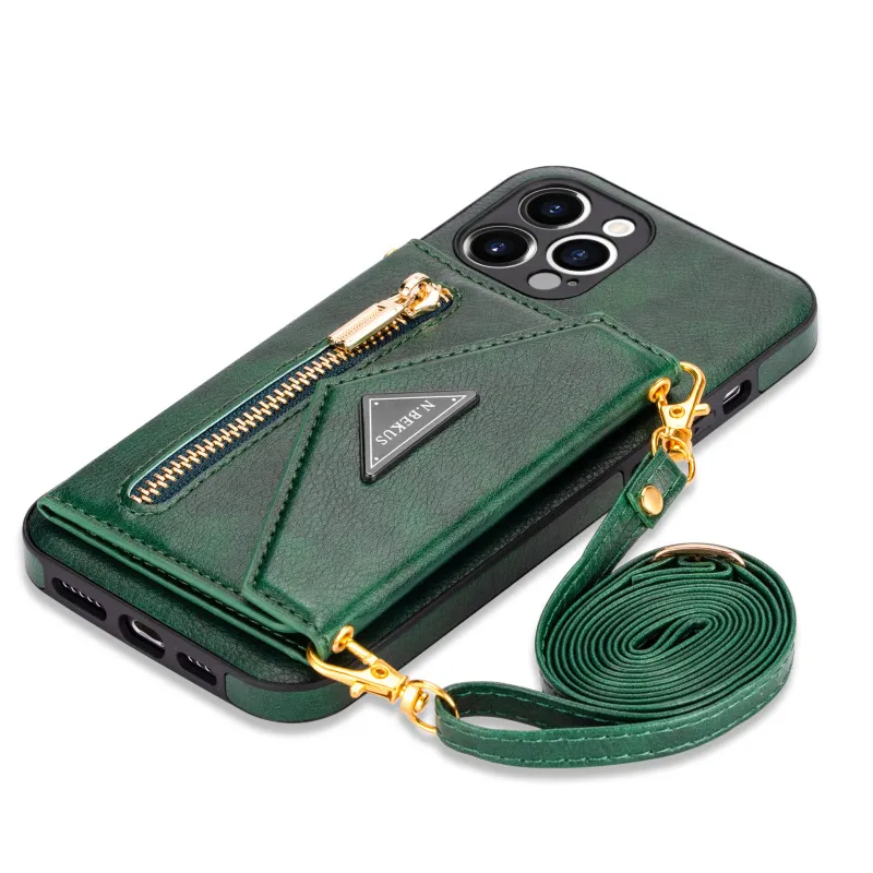 Women Fashion Creative Leather Crossbody Lanyard Apple Phone Case