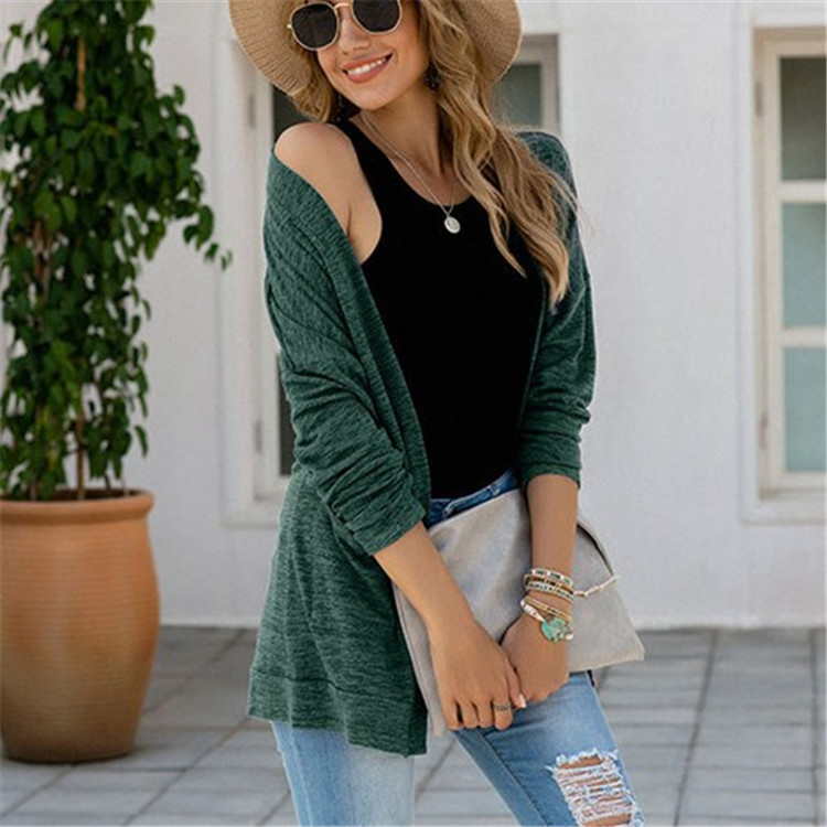 Women Casual Long Sleeve Pocket Knitted Cardigan Coat