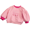 Kids Toddler Girls Fashion Small Heart Crew Neck Long Sleeve Sweatshirt