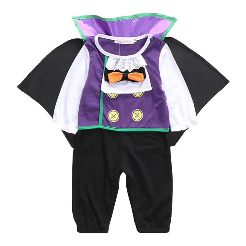 Kids Baby Girls Boys Autumn Winter Fashion Casual Cute Halloween Bow Vampire Round Neck Bodysuit Set