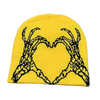 Fashion Heart-Shaped Knitted Dark Jacquard Wool Hat For Lovers