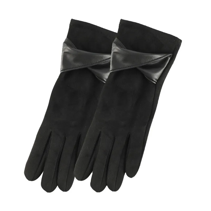 (Buy 1 Get 1) Women Fashion Suede Fleece-Lined Warm Bow Gloves