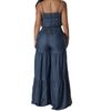 Women Fashion Loose Strapless Denim Jumpsuit