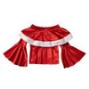 (Buy 1 Get 1) Toddler Girls Party Christmas Cute Long Sleeve Top Flare Trousers Sets