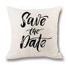 (Buy 1 Get 1)  Modern Simple Letter Print Linen Living Room Rug Cushion Throw Pillowcase