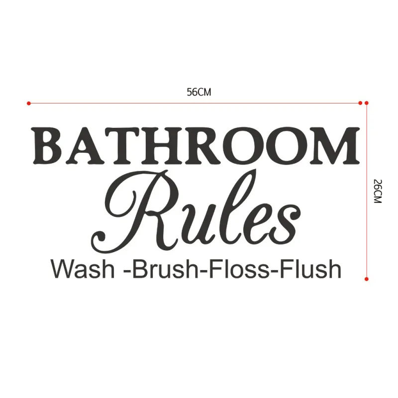 (Buy 1 Get 2) English Carved Bathroom Rules Bathroom Toilet Wall Decoration Stickers