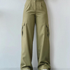 Women Fashion Casual Solid Color Cargo Pants