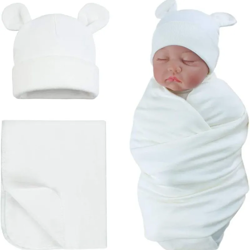 Newborn Baby Anti-Kick Wrap Blanket Swaddling And Cap