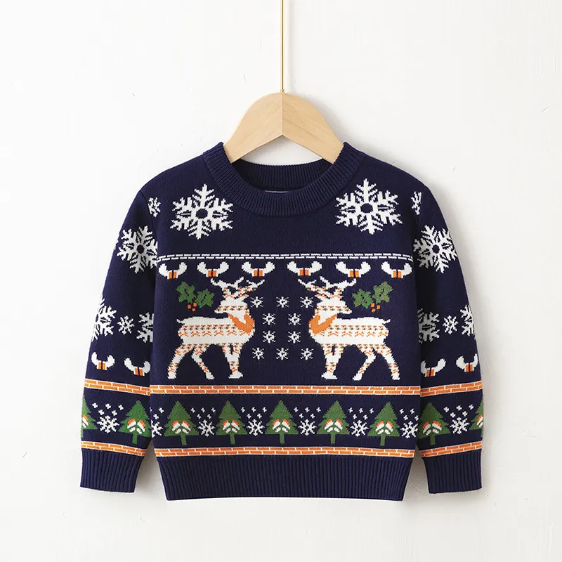 Kids Toddler Girls Boy Fashion Fall Winter Christmas Moose Sweater