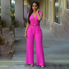 Copy of Women Plain Pattern Sleeveless Wide-Leg Wrapped Jumpsuits 1