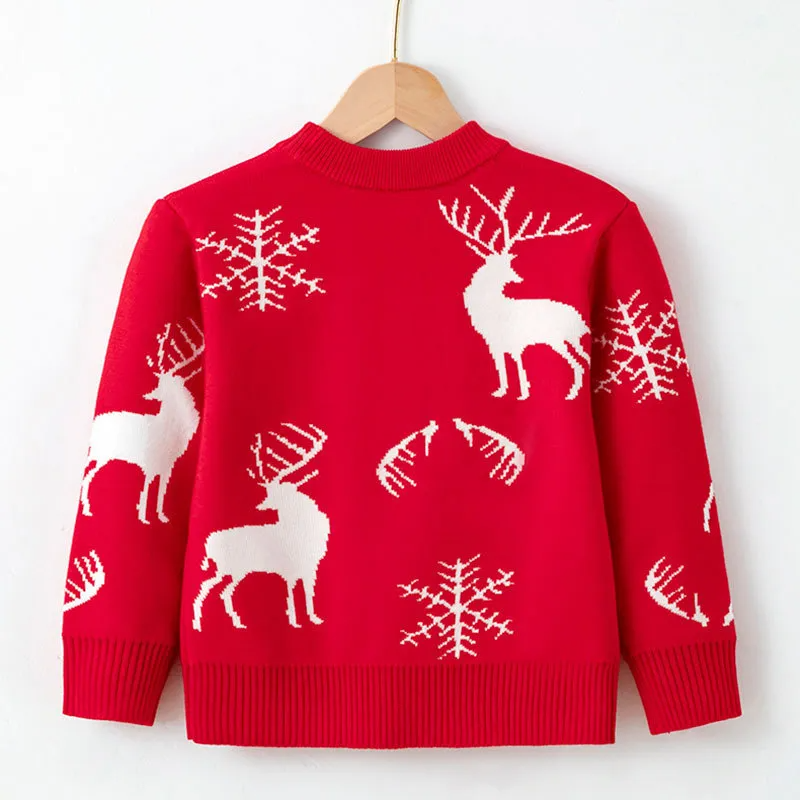 Kids Toddler Boys Girls Fashion Casual Christmas Long Sleeve Round Neck Knitwear