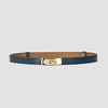 Women'S Casual Fashion Retro Lock Buckle Adjustable Thin Leather Belt