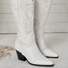 Women Fashion Pointed Toe Chunky Heel Mid-Calf Boots