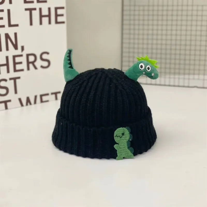 (Buy 1 Get 1) Kids Autumn Winter Casual Cute Cartoon Dinosaur Knitwear Hat