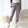 Women Summer Loose Casual Solid Color Pocket Wide Leg Pants