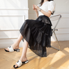 Women'S Fashion Temperament Streamer Mesh Multi-Layer Ruffled Skirt