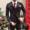 Men Casual Solid Color Slim Fit Double Breasted Blazers And Pants 2 Pcs Set