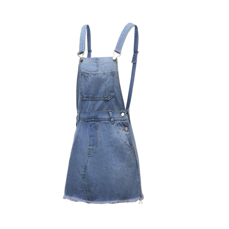 Woman Figure Flattering Denim Suspender Skirts