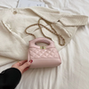 Kids Girls Fashion Sweet Cute Chic Solid Color Block Chain Lock Crossbody Bag