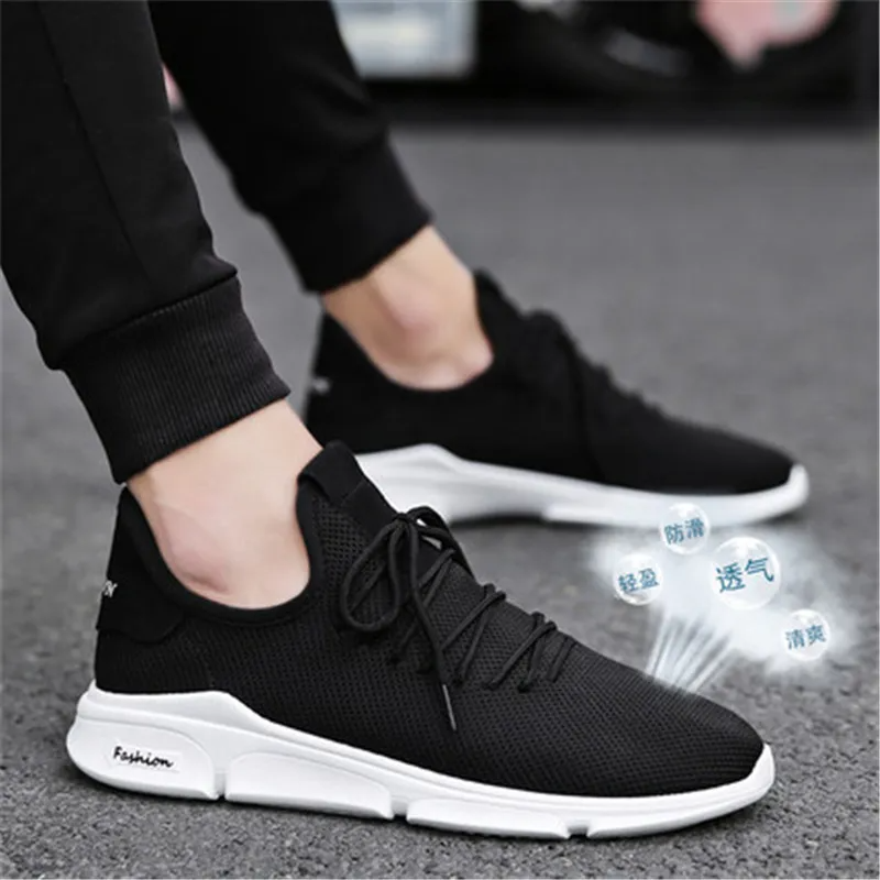 (Buy 1 Get 1) Men Fashion Casual Sports Versatile Round-Toe Lace-Up Mesh Cloth Flat Thick-Soled Sneakers