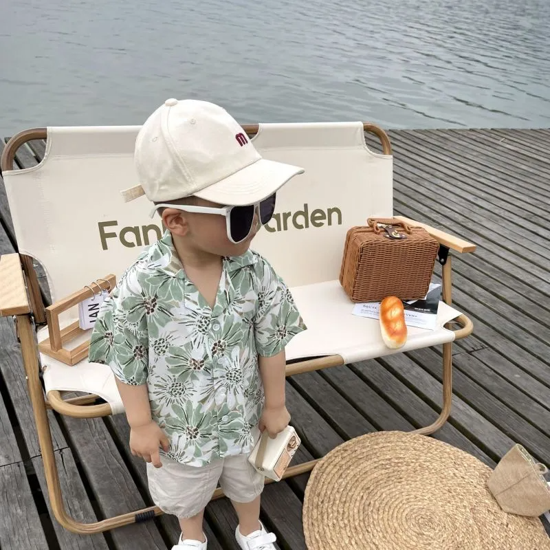 (Buy 1 Get 1) Toddler Kids Boy Fashion Beach Resort Shirt