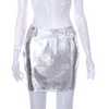 Women'S Fashion Casual Solid Color Shiny Skirt