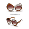 Exaggerated Round Big Frame Design Rhinestone Decoration Sunglasses