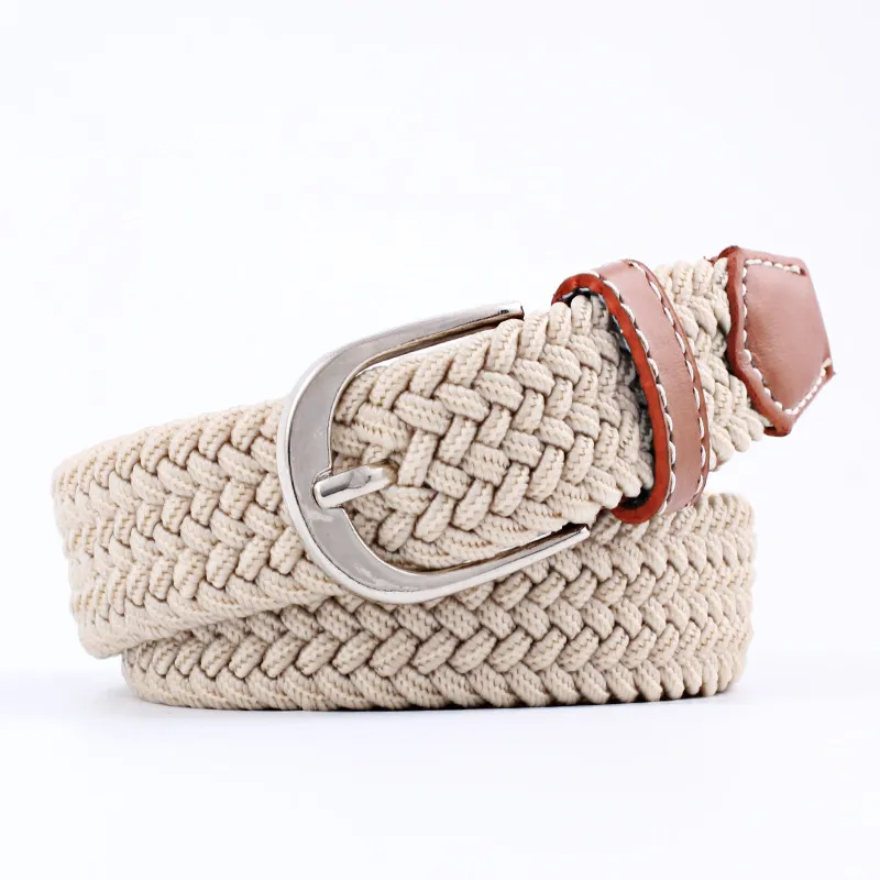 (Buy 1 Get 1) Men Women Fashion Casual Versatile Solid Color Canvas Woven Metal Buckle Belt