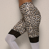 Leopard Print Stripe Mesh Patchwork Sports Leggings