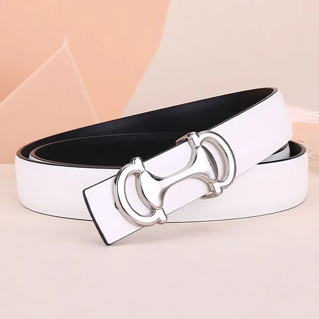 Women'S Fashion Casual Simple Alloy Anchor Shaped Smooth Buckle Belt