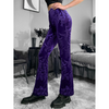 Women Fashion Casual Printed Gothic Style Wide-Leg Flared Pants