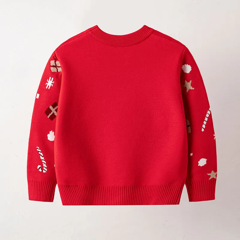 Kids Toddler Boys Girls Fashion Casual Christmas Long Sleeve Round Neck Knitwear