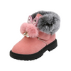 Kids Girls Winter Fashion Casual Round-Toe Thick-Soled Plus Velvet Snow Ankle Boots