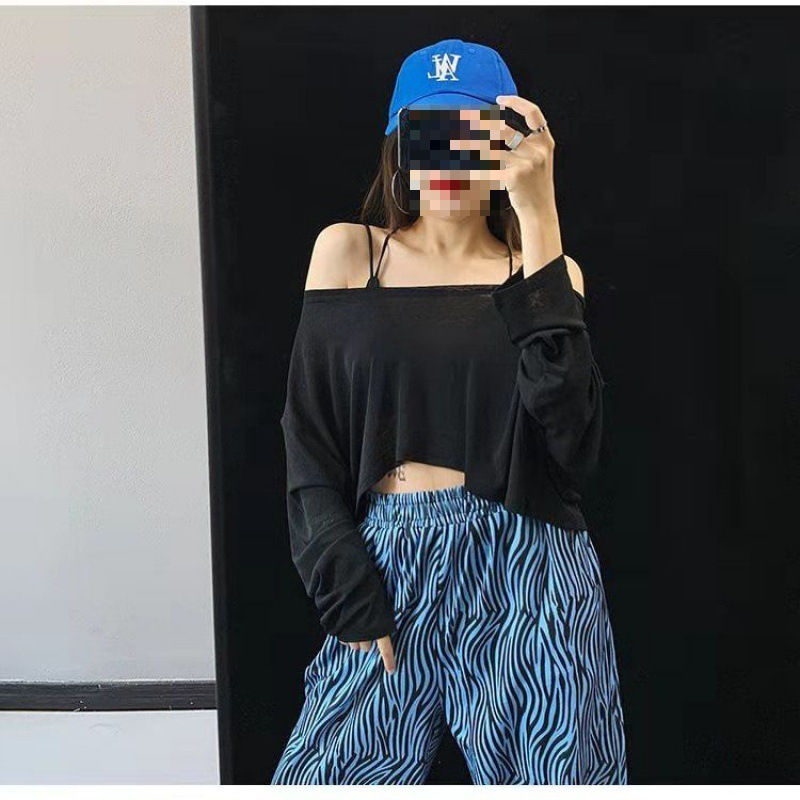 Women Street Fashion Solid Color Sexy Off Shoulder Loose Top