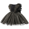 Kids Toddler Girls Fashion Party Cute Sweet Solid Color Sequins Pleated Sleeveless Mesh Party Tutu Dress